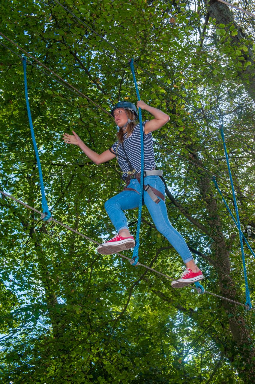 Tree Tops Trail high ropes adventure - Tenby, Pembrokeshire, South West Wales